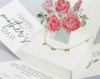 Mother's Day Gift, Mother's Day Card, MDay Gift, Grandma Gift, Mother's Day Jewelry, Mothers Day Gift Box, Mother's Day Pop Up Card
