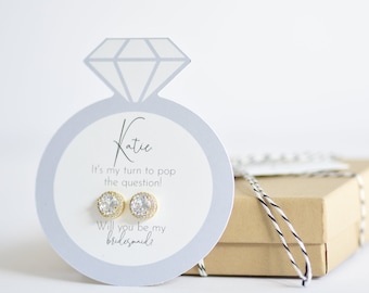 Bridesmaid Proposal Box, Bridesmaid Gifts, Bridesmaid Earrings, Bridesmaid Gift Box, Bridesmaid Proposal Card, Will You Be my Bridesmaid