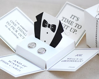 Groomsman Proposal Box, Groomsman Proposal Card, Funny Groomsman Gift, Groomsman Gift Box, Personalized Groomsman Gift, Groomsman Cufflinks