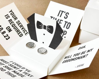 Groomsman Proposal Box, Groomsman Proposal Card, Funny Groomsman Gift, Groomsman Gift Box, Personalized Groomsman Gift, Groomsman Cufflinks