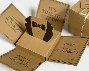 Groomsman Proposal Box, Groomsman Proposal Card, Funny Groomsman Gift, Groomsman Gift Box, Personalized Groomsman Gift, Groomsman Cufflinks