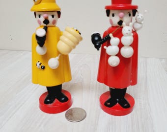 6インチのドイツ人ガード香喫煙人形、ヴィンテージクリスマス木製鉱夫