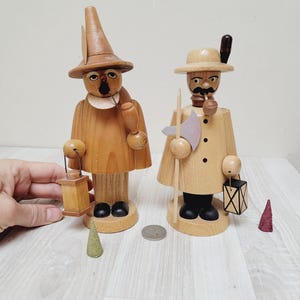 Choose German watchman man incense smoker doll vintage Christmas wooden Vintage Figurine made in Germany Erzgebirge burner räuchermännchen
