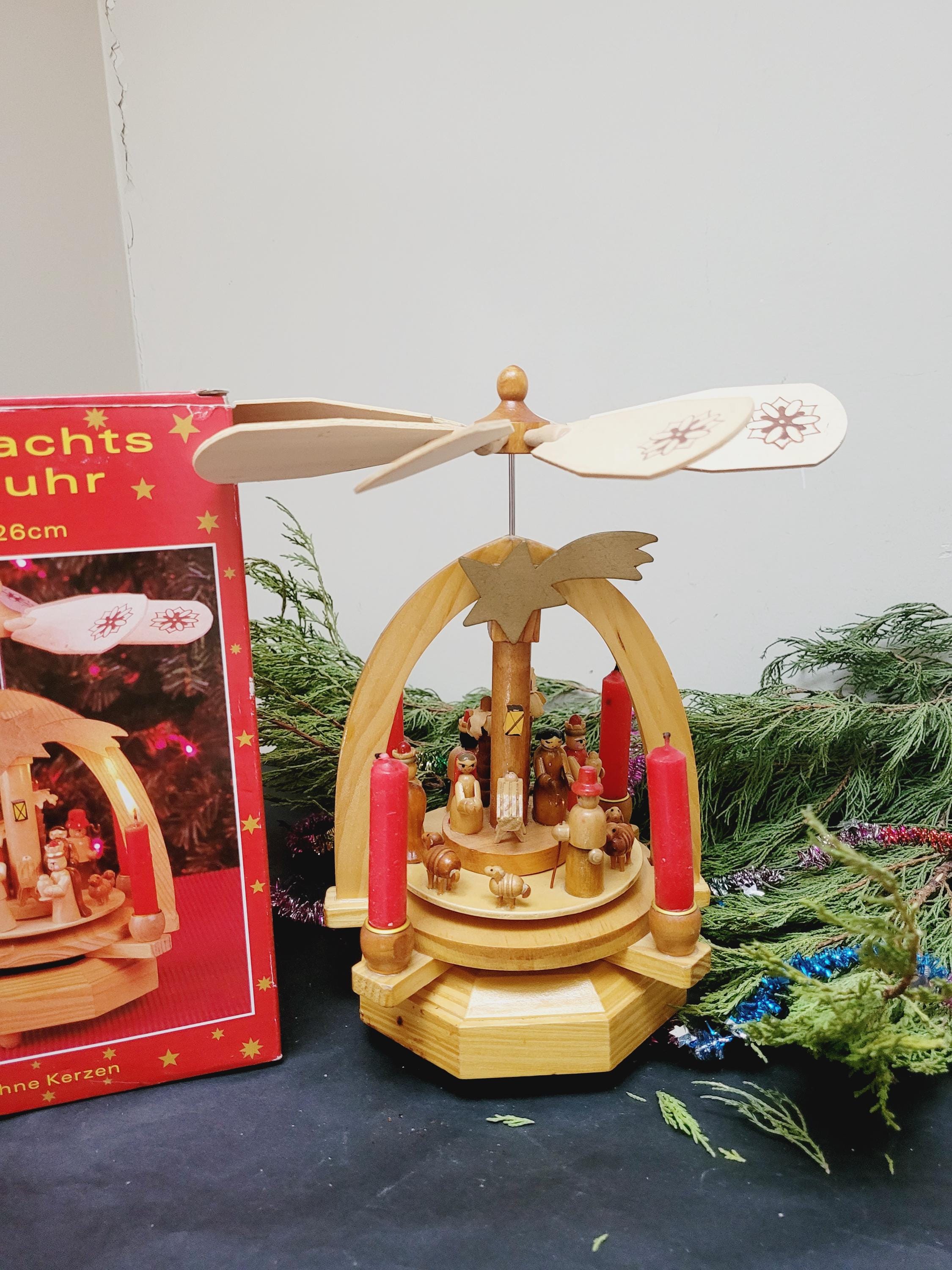 Erzgebirge Christmas Pyramid Music Box, Vintage 10.25