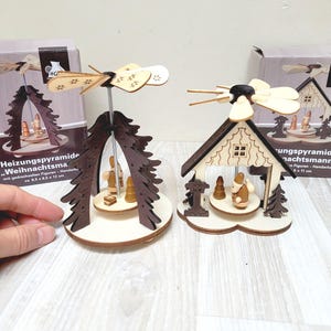 ドイツ ヴィンテージ エルツ VOLKSKUNST 工芸品 木製 ピラミッド