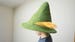 Snufkin hat green felted with felt wool with feather orange red peacock sauna cap tribal Valentine Christmas carnival festival troll mummy