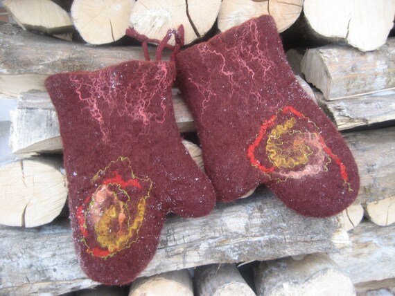 Baking Gift Felted Wool Oven Mittens in Various Colors Felt Pot Holder Oven  Mitt Kitchen Gloves Fathers Day Gift Mothers Day Gift 