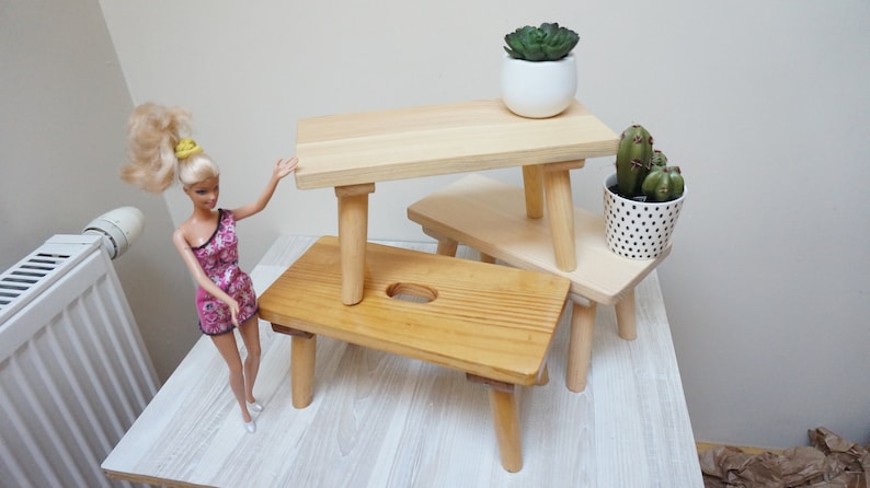 Handmade little wooden 67% OFF of fixed price stool step bench flower childre Genuine plant pot