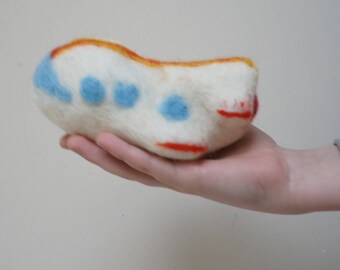 Plane shape Wool baby rattle shaker white red blue orange felted Easter gift airplane toddler toy game Waldorf Montessori boy girl unisex