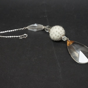Rearview mirror ornament Clear teardrop drop faceted crystal Essential Oil Diffuser home car hanging pendant charm suncatcher rear view tear