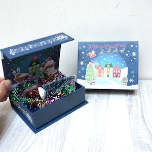 Caja de regalo con sonido musical vacía o llena, sorpresa con regalos de Papá Noel, ciervo, cartón misterioso navideño hecho en Bélgica, contenedor para embalaje de joyas