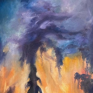 The Rising Nebula galaxy outerspace -original oil painting on canvas