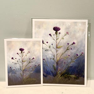Purple Thistle Flower Art Print Irish