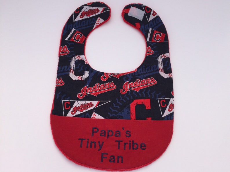 Cleveland Indians Baby Bib. Sports Team Baby Bib. Baby Gift. Custom