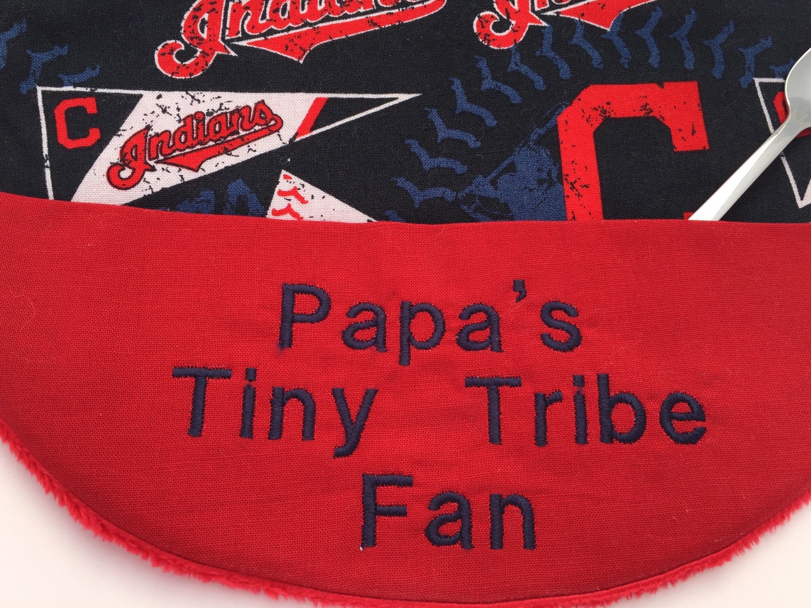 Cleveland Indians Baby Bib. Sports Team Baby Bib. Baby Gift. Custom