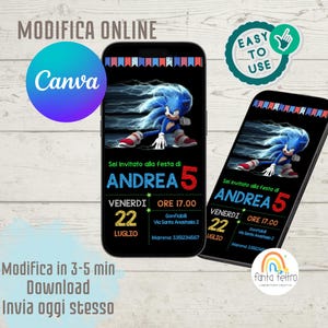 Invito festa compleanno bimbo modificabile online per invio su whatsapp e social - file digitale