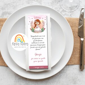 Bookmark placeholder first communion confirmation, guests - PDF to print on A4, digital