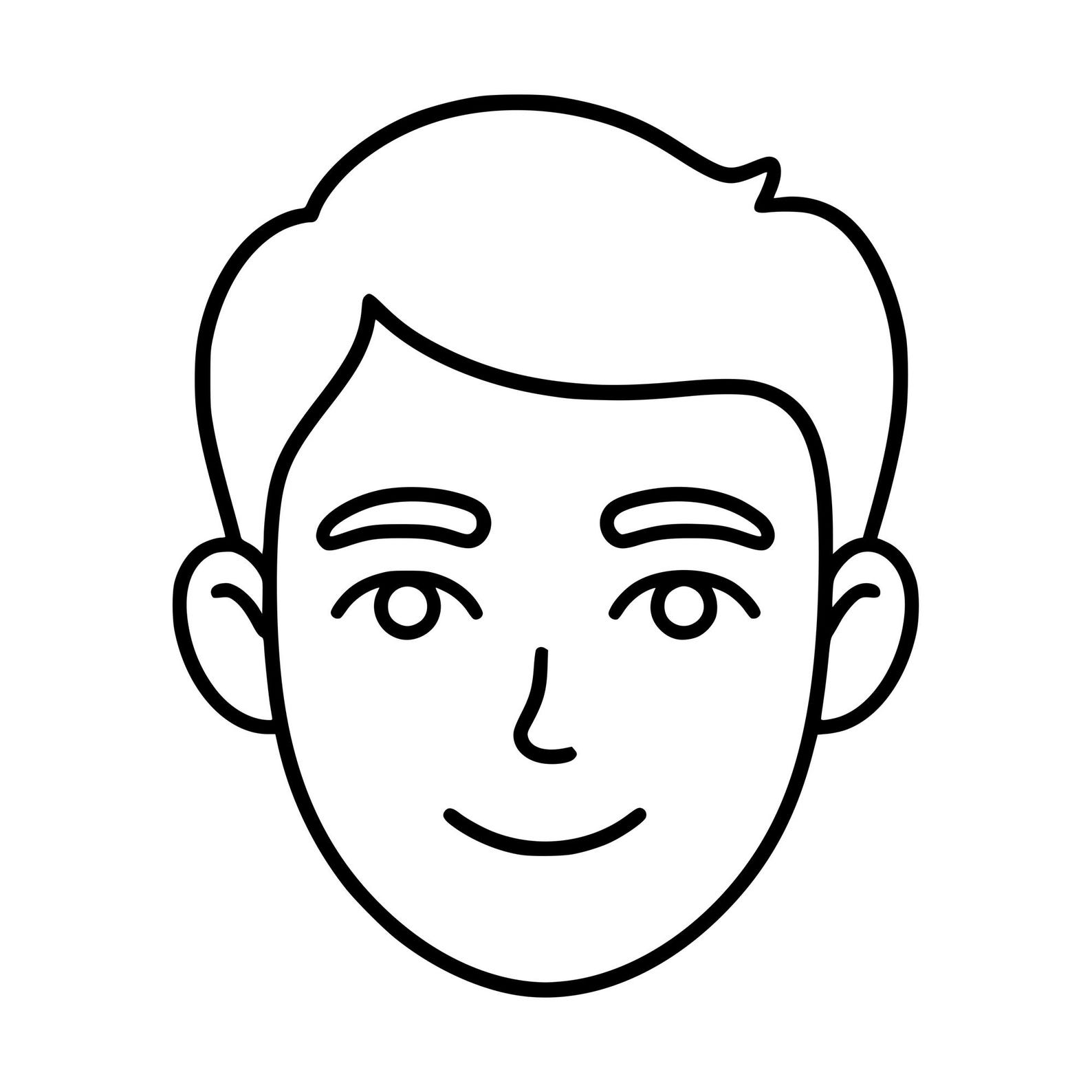 Simple Face SVG Clipart | Cricut Silhouette Cut File (instant Download ...
