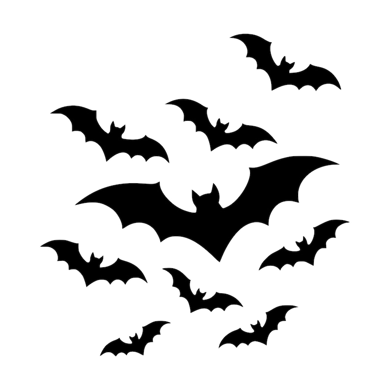 Flying Bats SVG PNG Cut File | Halloween Clipart (instant Download) - Etsy