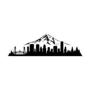 Portland Skyline SVG PNG | Plik Cricut Silhouette Cut (natychmiastowe pobranie)