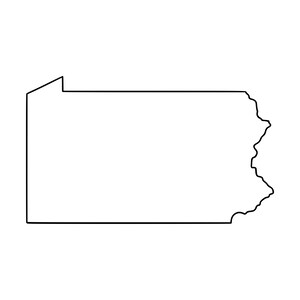 Mapa Pensylwanii SVG PNG | Plik Cricut Silhouette Cut (natychmiastowe pobranie)