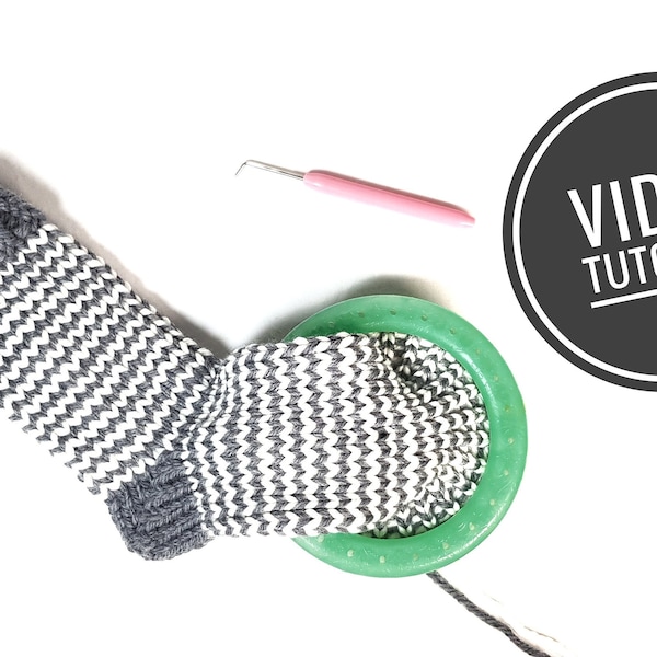 Loom Knit Striped Socks Pattern + Video Tutorial