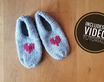 Loom Knit Sweet Slippers Pattern + Video Tutorial