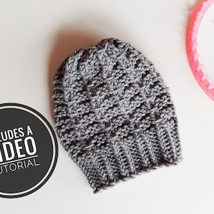 Loom Knit The Weaves & Ribs Hat Pattern + Video Tutorial