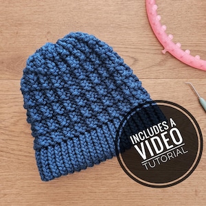Patrón de Gorro Urban tejido en telar + Vídeo Tutorial