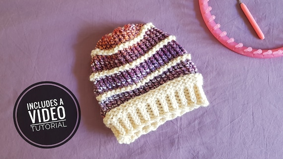 Patrón de Gorro tejido en telar Vídeo Tutorial - Etsy España