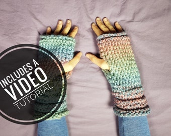 Guanti senza dita lavorati a telaio / Modello senza dita + Video Tutorial