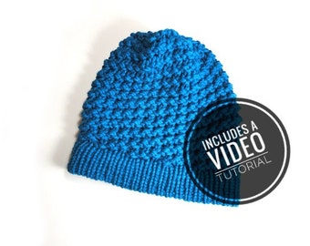 Modello per berretto a cuffia a spirale lavorato a telaio + video tutorial