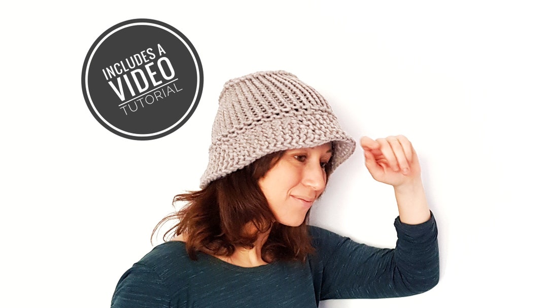 Loom Knit the Bucket Hat Pattern + Video Tutorial - Etsy