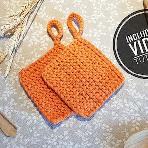 Loom Knit Basic Pot Holders Pattern + Video Tutorial