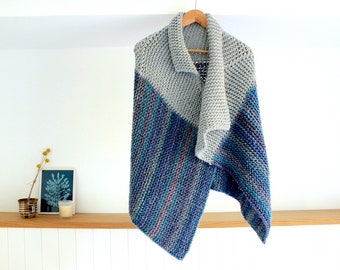 Loom Knit Asymmetric Poncho Cape Pattern + Video Tutorial