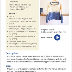 Loom Knit Winter Sweater Pattern + Video Tutorial - Etsy