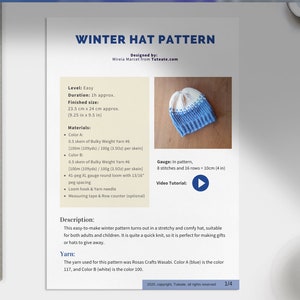 Loom Knit Hat Pattern + Video Tutorial - Etsy