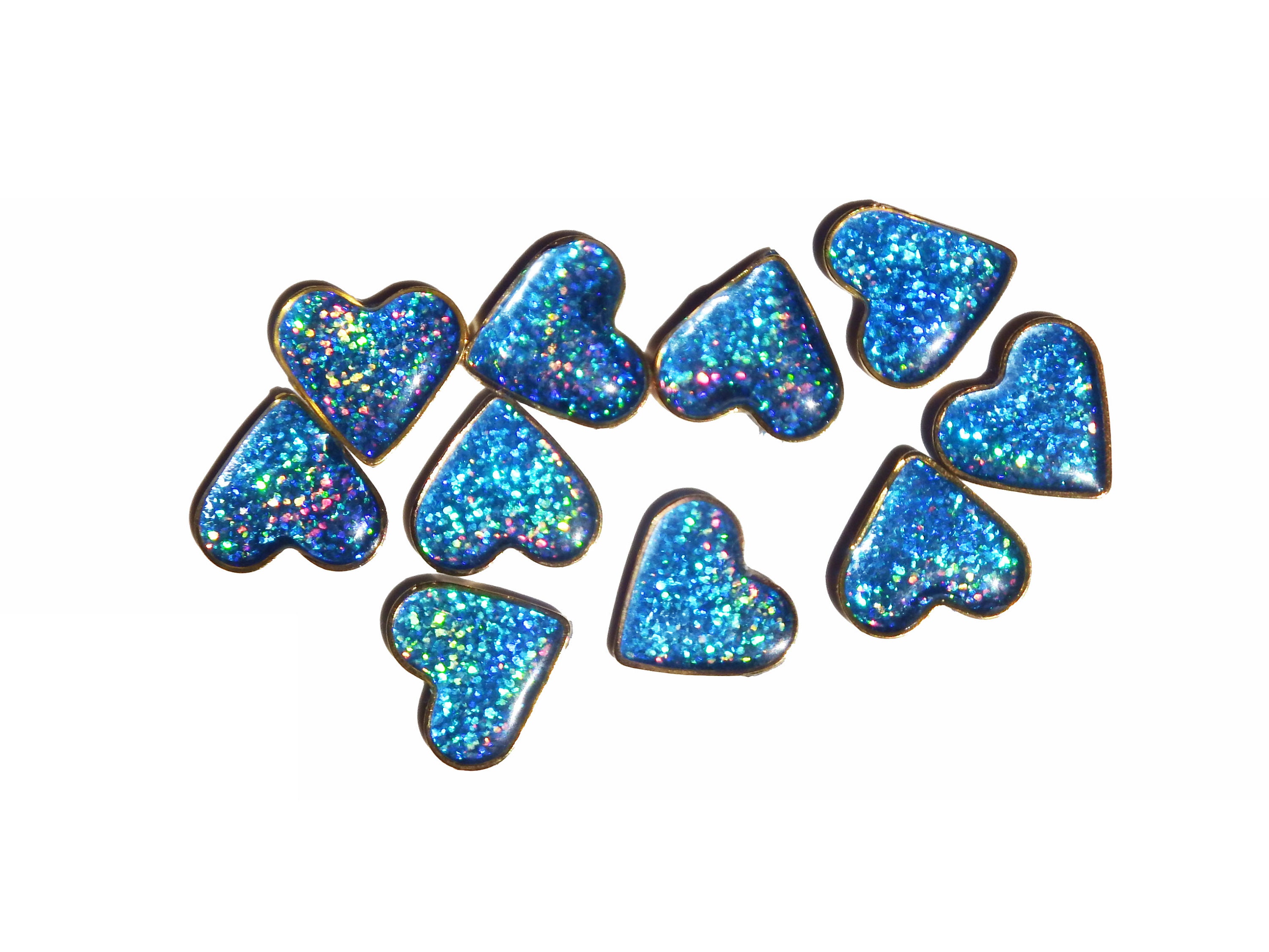 Blue Stickers Holographic Heart Stickers Glitter Stickers Etsy