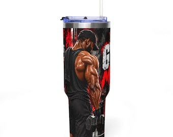 Gymmotivationsmugg 40oz | Fitnessträningsmugg | Present till män