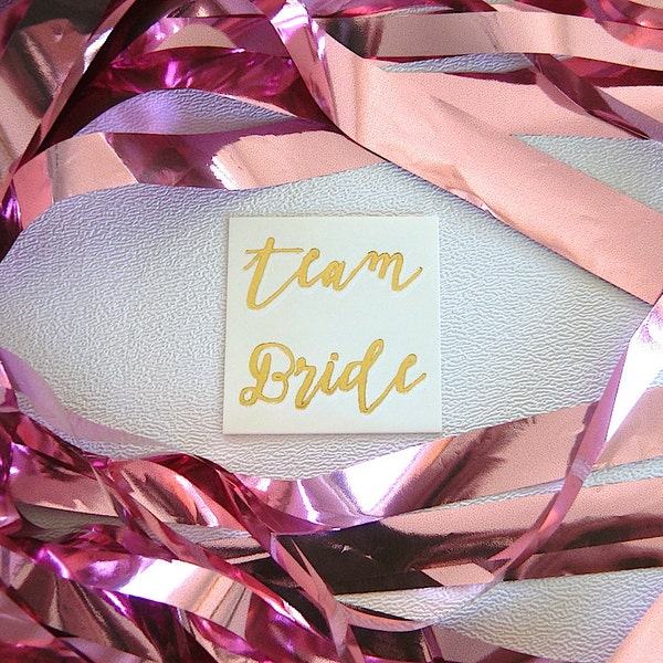 team Bride - set of 10- temporary GOLD tattoo- bachelorette bridal party favor- hens party -bridesmaid tattoo - READY-to-SHIP