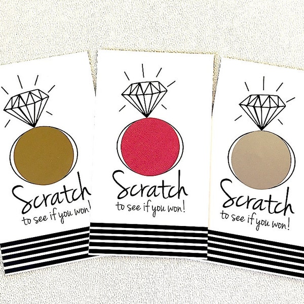 bridal shower game - scratch off cards - Black/White - hipster modern wedding