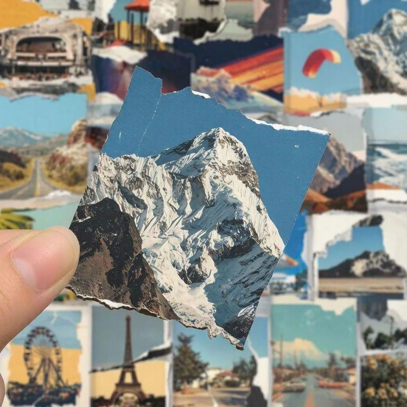 Mountain sticker close-up