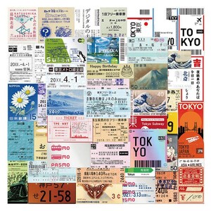 Japan ticket-style sticker assortment