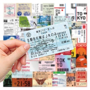 Japan rail ticket-style sticker close-up