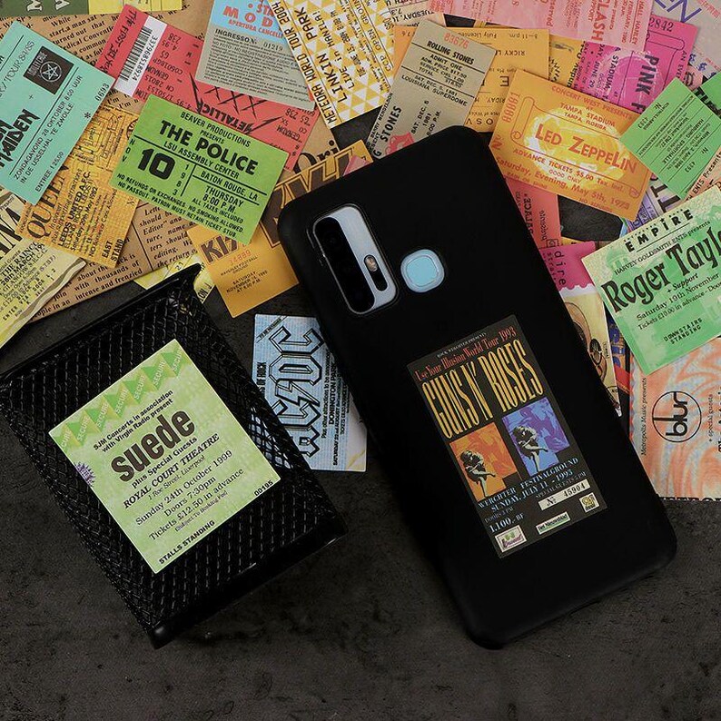Music stickers on journal and phone