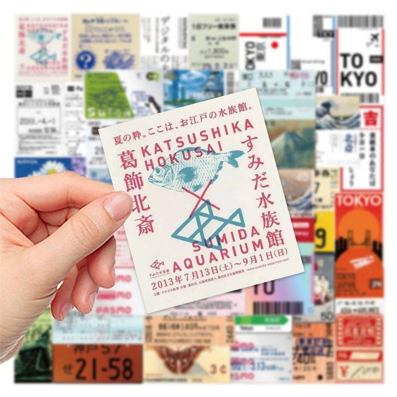 Japan ticket design close-up