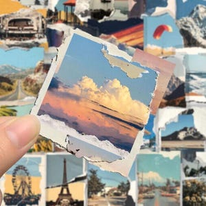 Sunset scenery sticker close-up