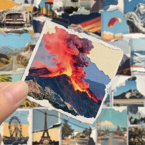 Volcanic landscape sticker close-up