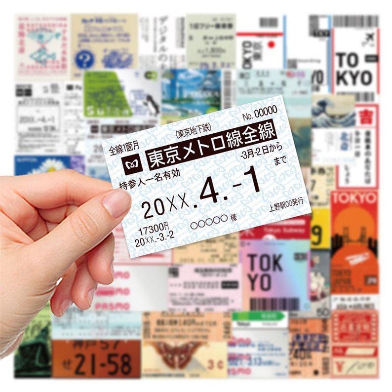 Japan travel sticker collage