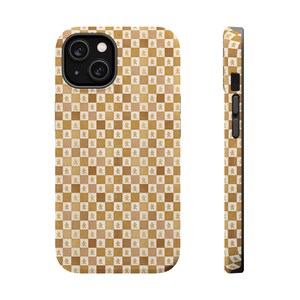 Beige Checkerboard Gingerbread Phone Case | Magnetic Impact-Resistant Case